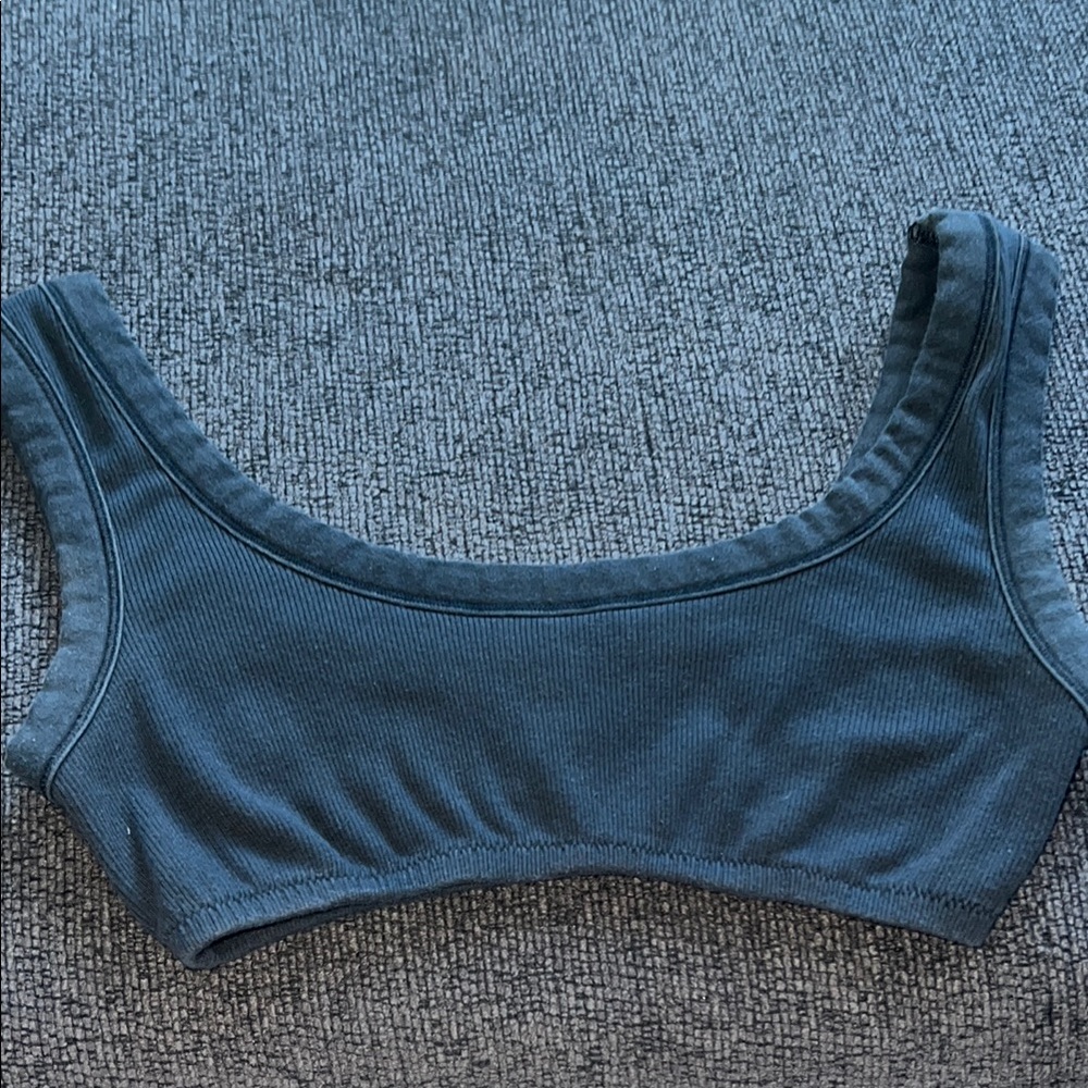 Women's Blue Ribbed Bralette